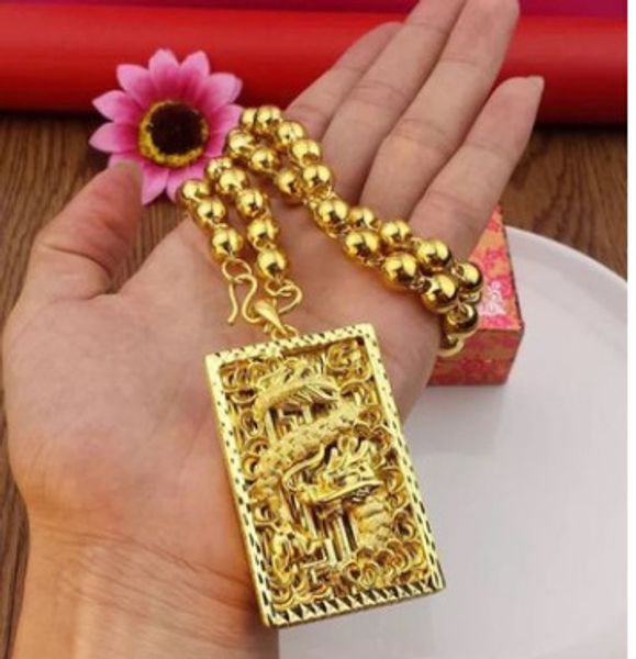 

chaming мужская золото заполнены полые Дракон (6*4 см) ожерелье