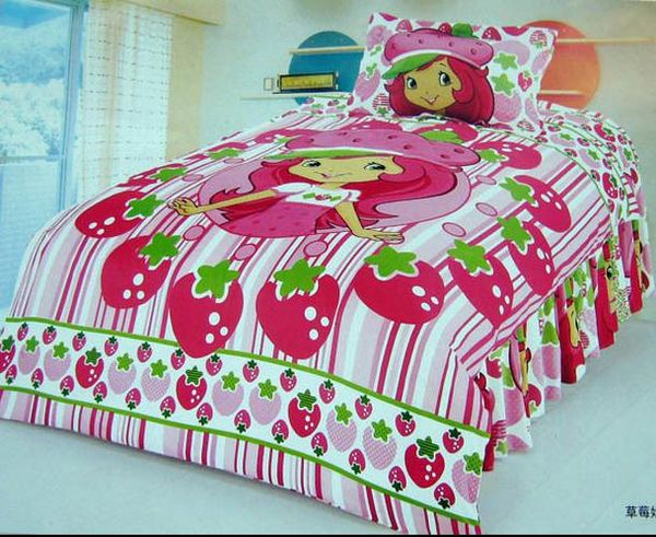 Kids Christmas Strawberry Shortcake Duvet Covers Bed Sheet Bedroom