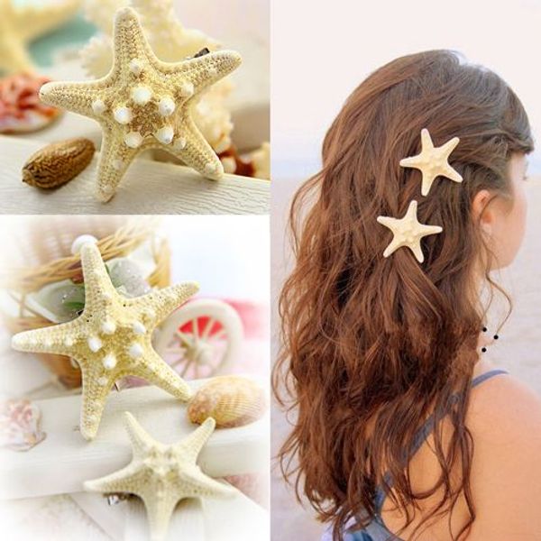 2015 novo! 10 pçs / lote mulheres meninas new nice praia acessório do cabelo estrela do mar estrela do mar grampo de cabelo hairpin jóias