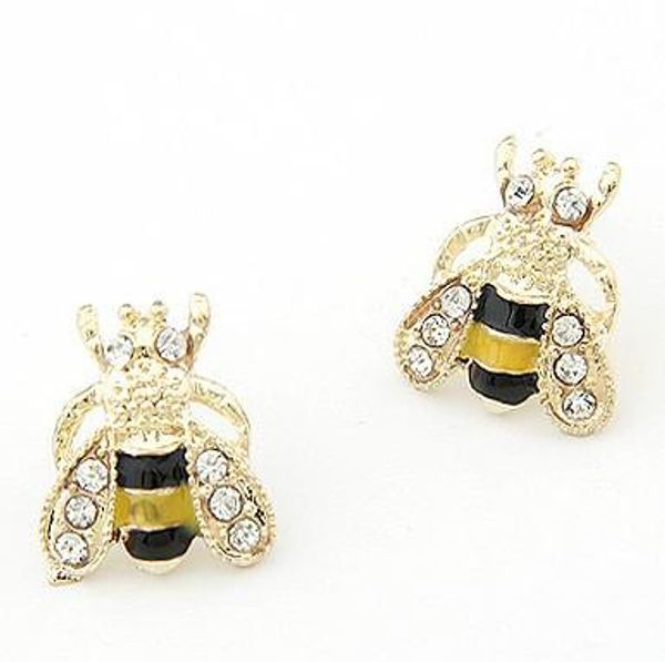 

Wholesale Jewelry (24pair/lot) Cute Honey Bee Stud Earrings XMAS Wedding Party Jewelry for Women Girls