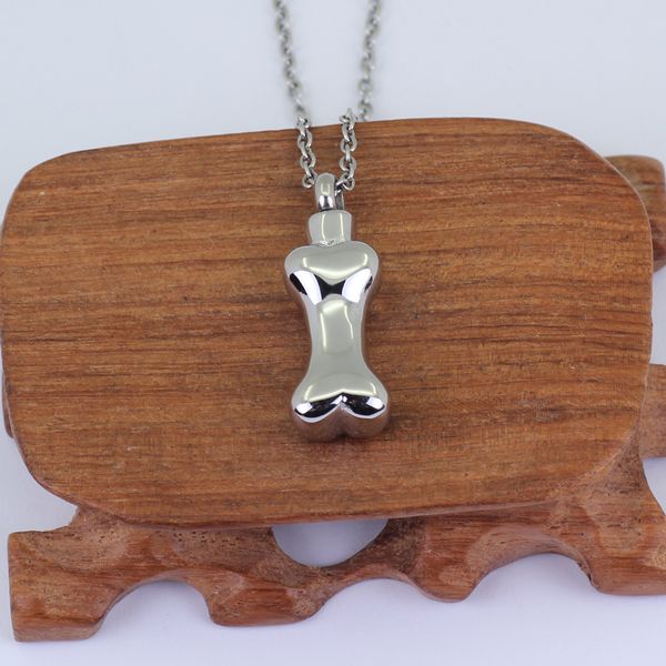 

Stainless Steel Bone Shape Pet Doggie Cremation Jewelry Urn Pendant P936