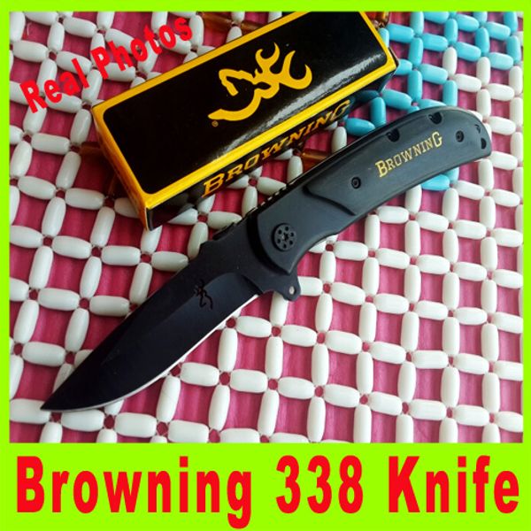 

Drop shipping Browning 338 knife 440c 57HRC Blade camping hiking pocket knife knives New in Retail box packaging outdoor survival knife 709X