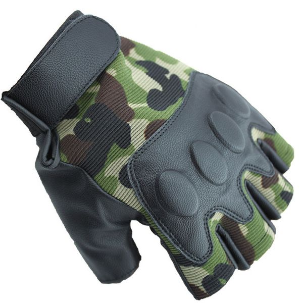 

new outdoor sports tactical glove soft comfortable simulated leather bike cycling riding half finger fingerless army gym gloves, Black