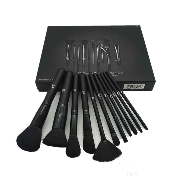 Schwarzes Make-up-Pinsel-Set, 11-teilig, Face Power, Lidschatten, Foundation, Mehrzweck-Beauty-Kosmetik-Werkzeug, Make-up-Pinsel-Sets mit Box