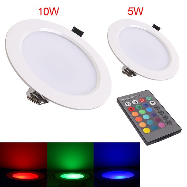 

High power 5w 10w led panel light ceiling lamp down light rece ed pot lamp bulb with remote rgb ac85 265v ce roh