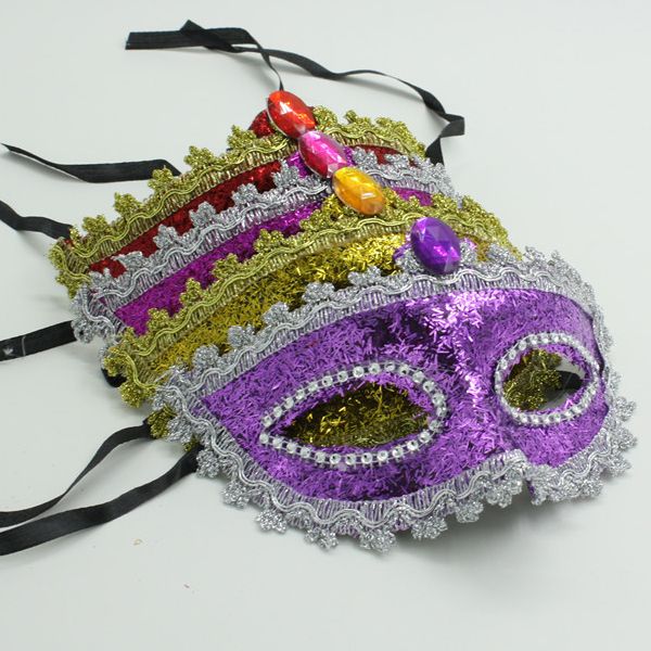 

Halloween Color Sequin Venetian Mask Half Face Eco Friendly Masquerade Princess Party Mask Christmas Gift SD926