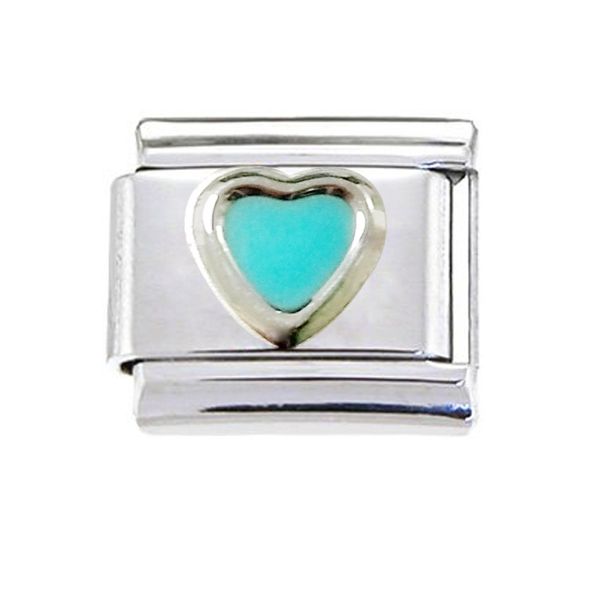 

girls 9mm classic enamel heart love Italian charm bracelet stainless steel modular charms link fits Nomination