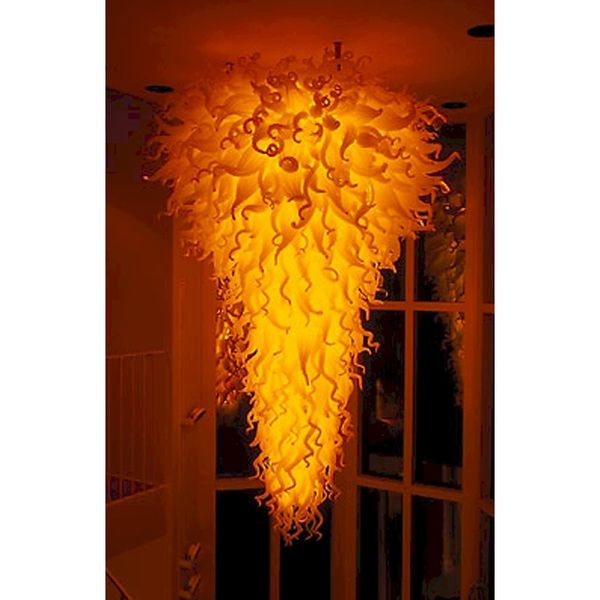 

large luxury gold lamp hand blown glass modern chandelier l lobby villa foyer decor led murano italy chihuly style chandeliers