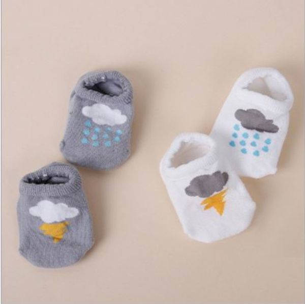 

Babies Socks Cute Lightning Clouds Cotton Non-slip Short Socks For Kids 0-4T 15057