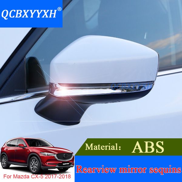 QCBXYYXH 2 Stücke ABS Auto Rückspiegel Dekoration Chrom Trim Außenverkleidung Zubehör Für Mazda CX-5 2017 2018 Externe Pailletten