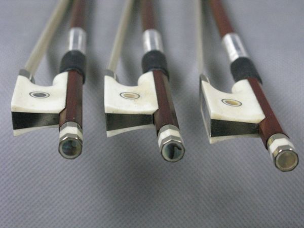

3 pcs brazil wood violin bow 4/4 white horn from white hair