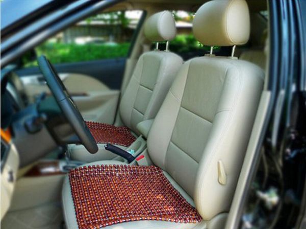 

brown wooden beads wooden car seat cushion cool side massage pad refreshing summer heat mat supplies four seasons general