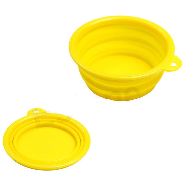 

wholesale-2015 new fashion dog cat portable silicone collapsible convenient feeding bowl water dish feeder