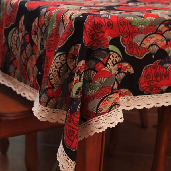 

Retro Color Table Cover Festive Party Decor Art Flower Table Overlays Cloth Christmas Wedding Ornaments SD723