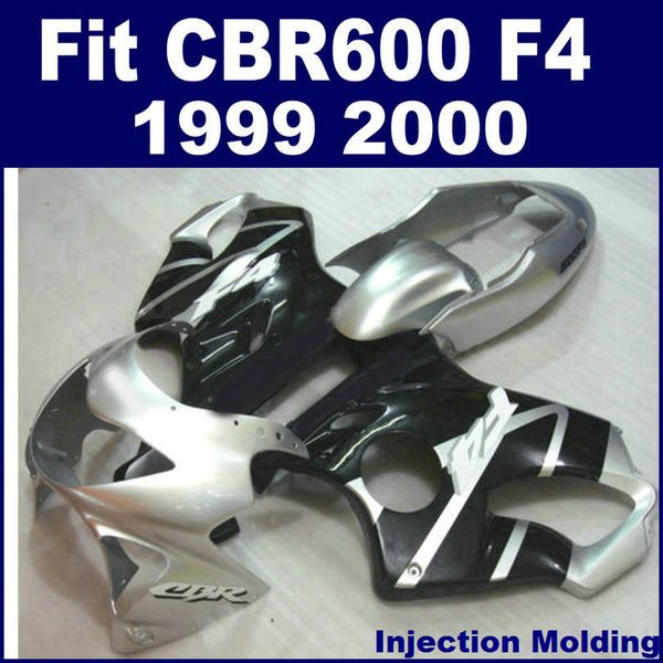 

100 injection molding parts for honda cbr 600 f4 1999 2000 full fairing sets black 99 00 cbr600 f4 motobike fairings xgty