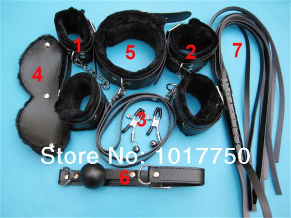 

wholesale-fashion pvc plush black 7pcs set strapon toys products games for couples wholesale sale retail