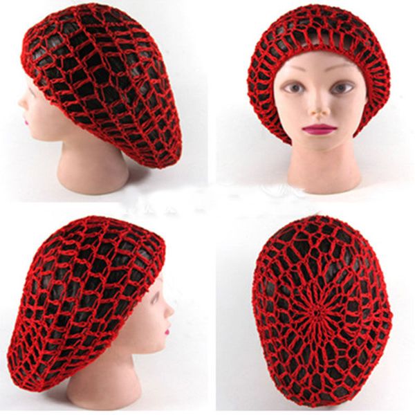 

wholesale-women lady soft rayon snood hair net crochet hairnet knit hat cap hairnet new, Blue;gray
