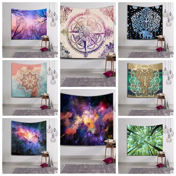 

28 designs 150*130cm 3d tapestries bohemian mandala beach tapestry hippie throw yoga mat towel elephant peacock beach shawl cca7854 10pcs