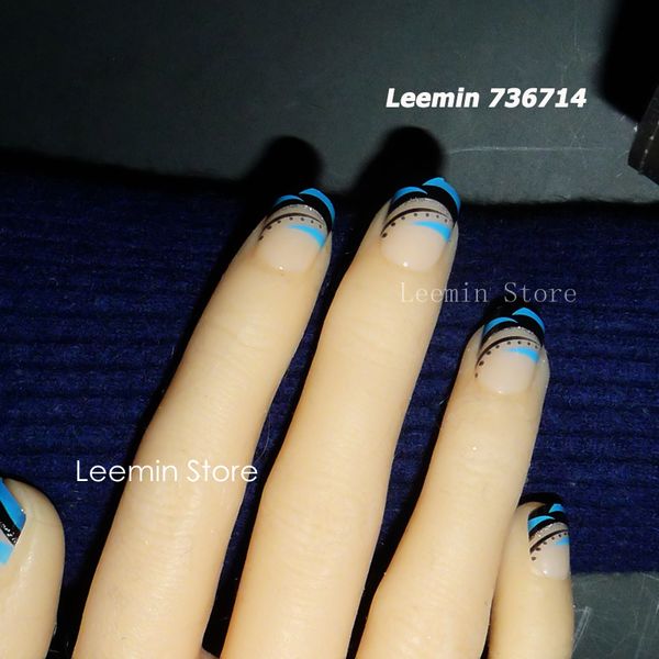 Wholesale False Nail , Blue And Black Gentle Nail For Daily Use Press On Nails False Nails From Cangchun, $20.6