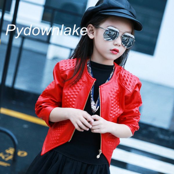Girls Faux Leather Jacket For 2018 Children Fashion Red Black Spring Girls Faux Leather Jacket For 2018 Children Fashion Red Black Spring Long Sleeve Nail Design 3