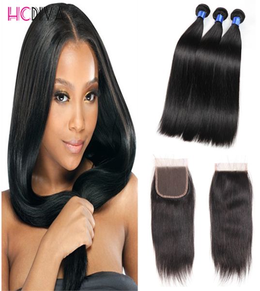 

7A Hot Selling Unprocessed Mink Brazilian Virgin Human Hair Lace Closure 3 Bundles Human Hair Weave Wet And Weave Dyeable Cheap Wholesale