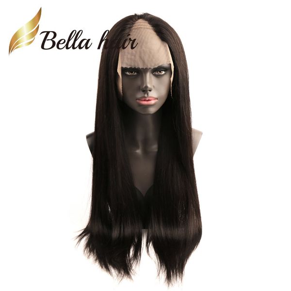 Bellahair 130/150 parrucca in pizzo parte U con fermagli parrucche diritte peruviane per capelli lunghi 24 pollici anteriori regolabili