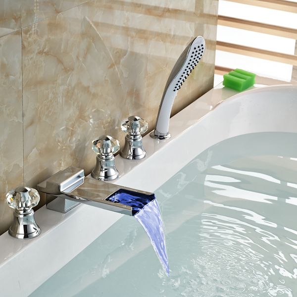 2019 Wholesale And Retail Changing Led Waterfall Bathroom Tub