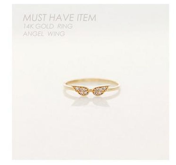 

rhinestone shinning diamond ring, little angle wing, noble and delicate for women, and high quality, Golden;silver