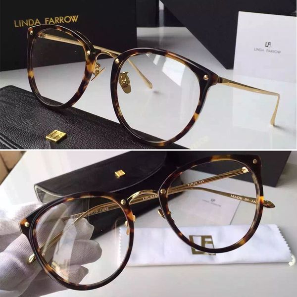 

2016 new linda farrow brand oculos lfl251 18k gold plating occhiali optical glasses women glasses de sol lunette de soleil, Silver