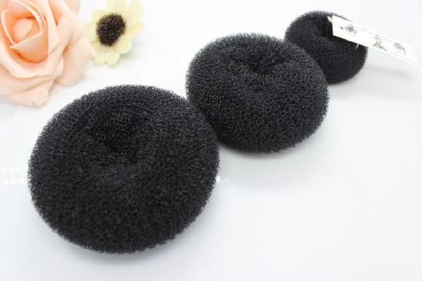 

hair bun ring donut shaper hair styler hair styling tool donut magic sponge bun ring maker former twister black 20pcs/lot