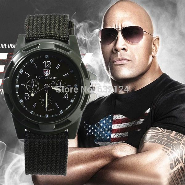

2015 Мужчины Часы Новый Военный Кварцевые Спортивные Часы Холст Ремешок Ткань Мода