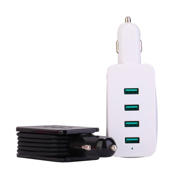 

brand new dc 12v 24v 5v 4.8a 24w car adapter 4 usb car charger with cable ing