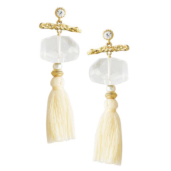 

high-grade creative popularity long tassel stud earrings natural crystal pearl stud earrings jewelry women girls beauty gift original design