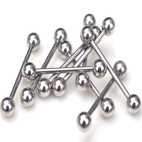 

wholesale-mix wholesale 10pcs/lot 316l surgical stainless steel ball tongue rings piercing ear stud rings body jewelry piercing tougue, Slivery;golden