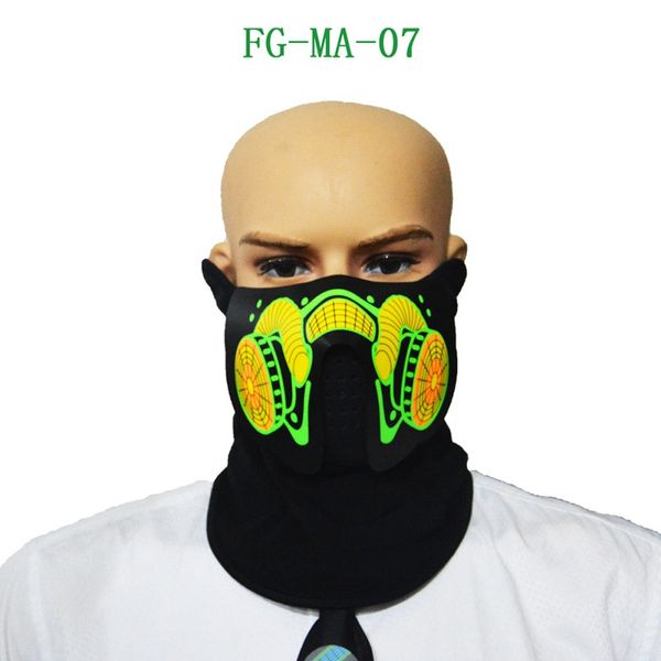 Großhandel – Interessante LED-Sprachsteuerung, große Terror-Masken, Radfahren, Reiten, Outdoor-Maske, Kaltlicht-Helm, Feuer, Festival, Party, leuchtende Masken