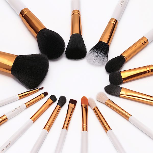 

jessup кисти кисти для макияжа 15 шт. набор кистей для макияжа пудра тени для век корректор тени для век подводка для губ t103