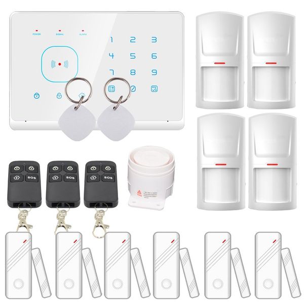 

safearmed tm 2016 new stouch screen 433mhz rfid wireless home gsm alarm system support android ios app remote control (white
