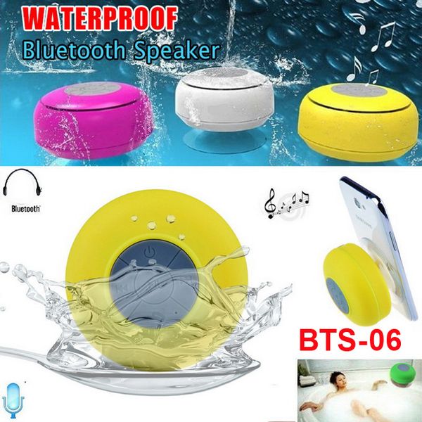 

Portable Waterproof Wireless Bluetooth Speaker Shower Car Handsfree Receive Call Mini Subwoofer Suction Phone IPX4 Speakers 6 Color BTS-06