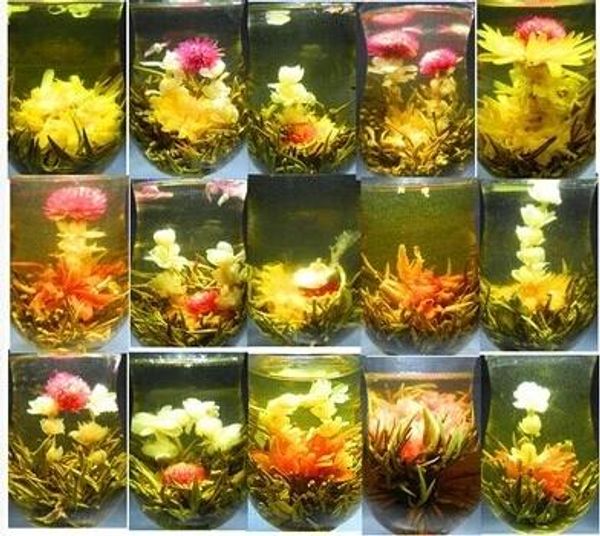 

wholesale 16 styles kinds blooming tea technology scented tea art jasmine flower tea art viewing blossom flower processtea