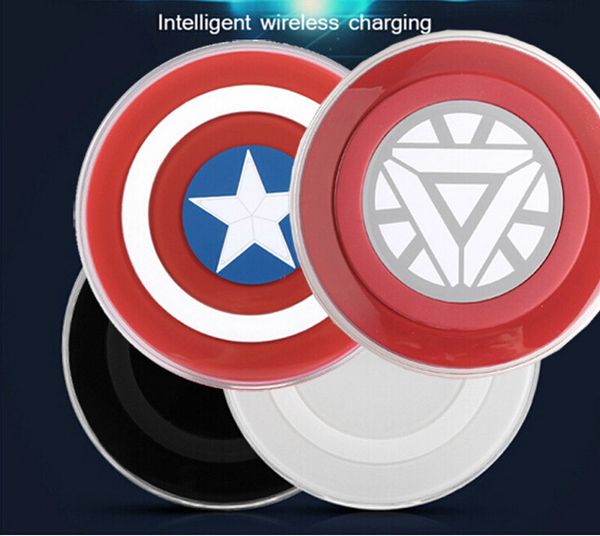 

qi wireless charger pad for iphone x 8 plus for samsung s8 note8 wireless charger avengers captain america style