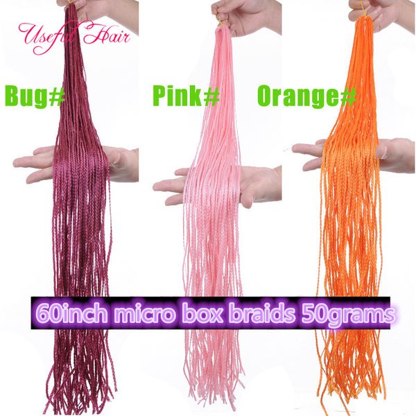 

wholesale blonde hair extenions pre-loop box braids 60inch zizi synthetic braiding hair micro box braids marley hair african american, Black