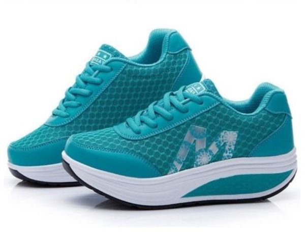 

Womens Casual Mesh Shape-Ups Slip On Lace Up Walking Sport Shoes Sneakers Y52