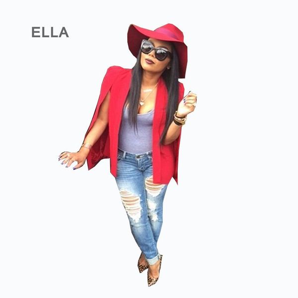 

veste blazer femme 2015 autumn women red cape blazer fashion long sleeve bomber jacket women split pockets cape blazer workwear, White;black