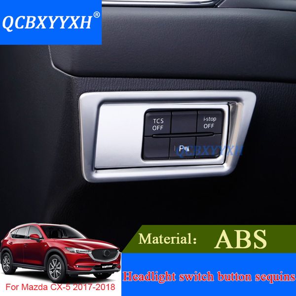 QCBXYYXH Decorações Internas Adesivos ABS Car Styling Interruptor de Farol Botão Lantejoulas Para Mazda CX-5 2017 2018 Capas Internas