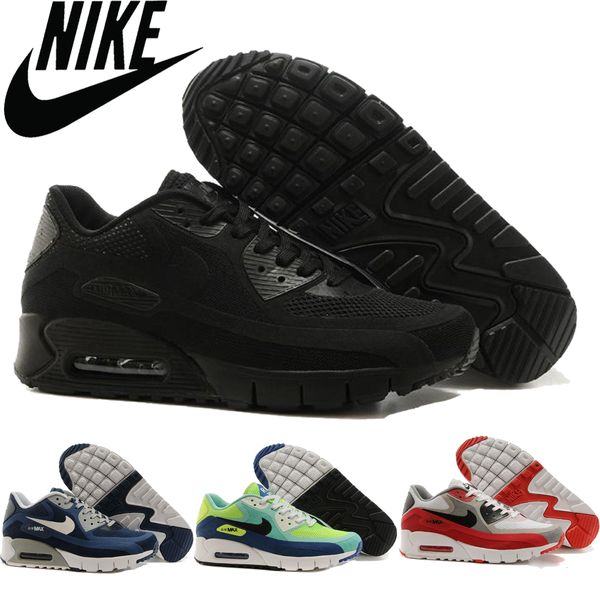 Compre Nike Air Max 90 Br Todos Negro De Zapatillas Deportivas De Los Hombres Baratos Zapatos Atléticos Del Exterior Transpirable Negro Azul Rojo Compre Nike Air Max 90 Br Todos Negro De Zapatillas Deportivas De Los Hombres Baratos Zapatos Atléticos Del Exterior Transpirable Negro Azul Rojo