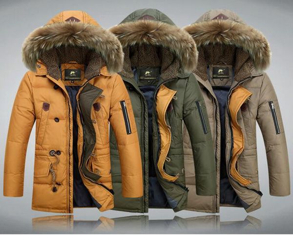 

мужские теплые новые подлинные культивируют свою мораль с кепкой в ​​воротнике на молнии, длинный пуховик с хлопком, пуховик. l - 3xl, Black