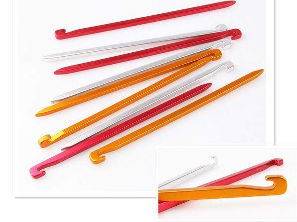 

10pcs 16cm aluminium alloy tent peg nail stake camping pegs for outdoor hiking camping trip essential tool kits
