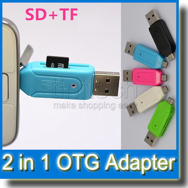

SD + Micro SD USB OTG Картридер Универсальный Micro USB OTG TF / SD Картридер Micro USB OTG Адаптер для мо