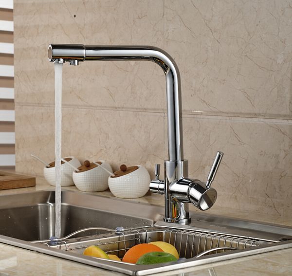 2020 Luxury Chrome Brass Kitchen Faucet Pure Water Spout Tap