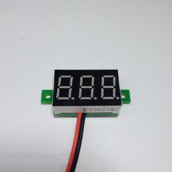 

wholesale-5pcs/lot dc 2.7-30v digital green led voltmeter watt volt voltage panel meter gauge car motorcycle motor monitor